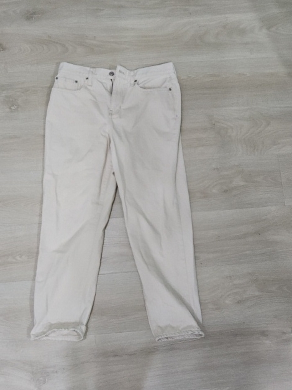 J. Crew Cream Boyfriend Jeans